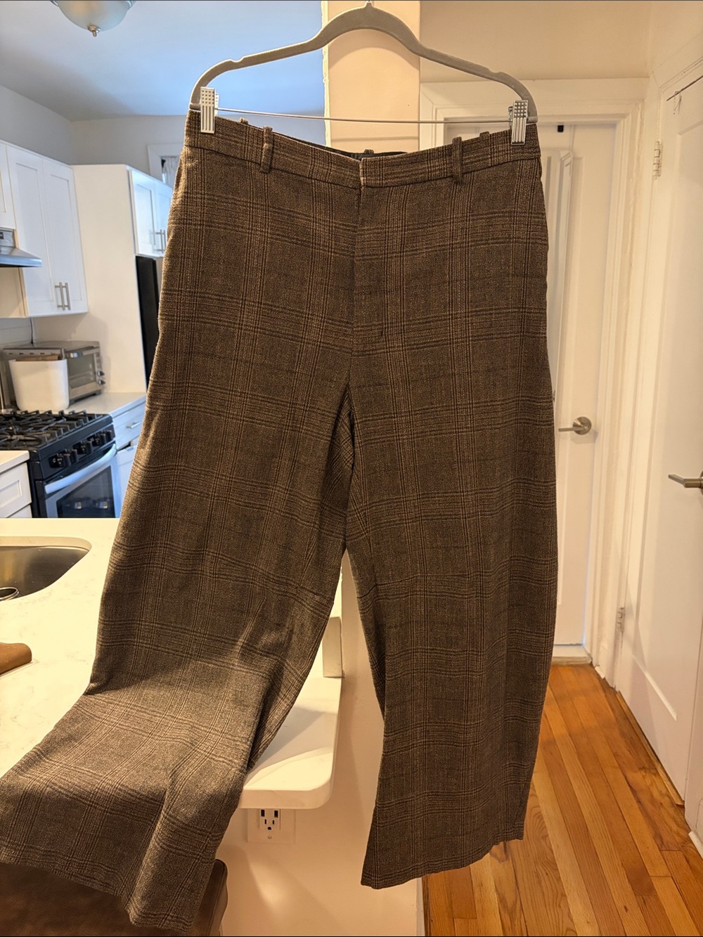 Zara Plaid Dress Pants - Brown